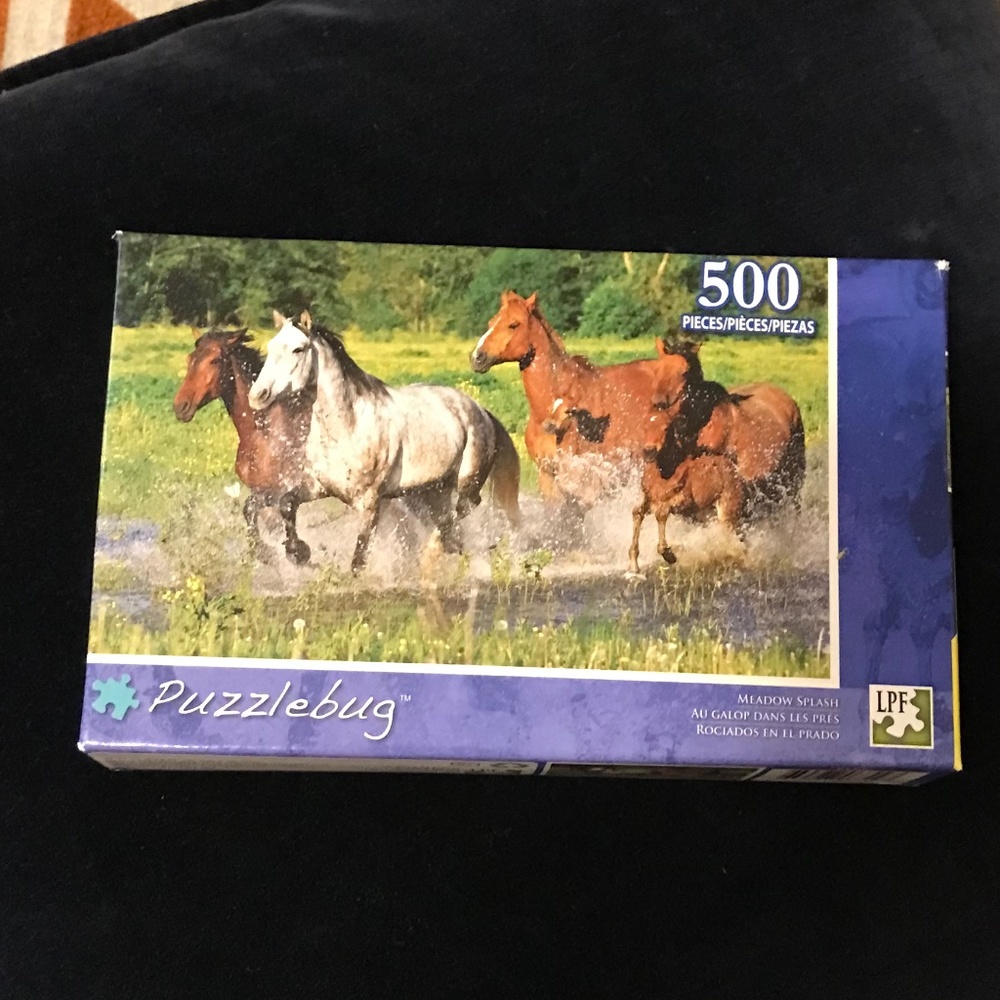 Puzzlebug 500 Piece Meadow Splash Horses in Water